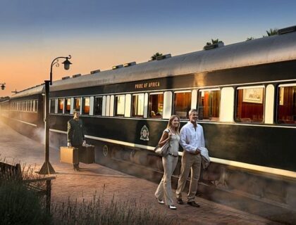 Exterior of Rovos Rail luxury train Cape Town to Pretoria