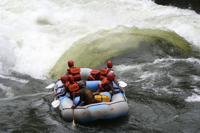 White water rafting low water