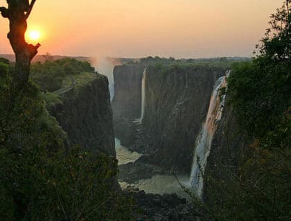 Victoria Falls - at its lowest on Zambian side