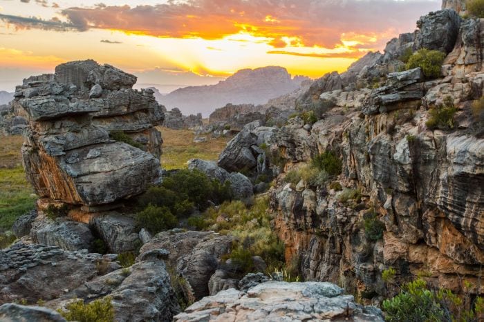 Cedarberg at Sunset, Cape tio Namibia self drive safari