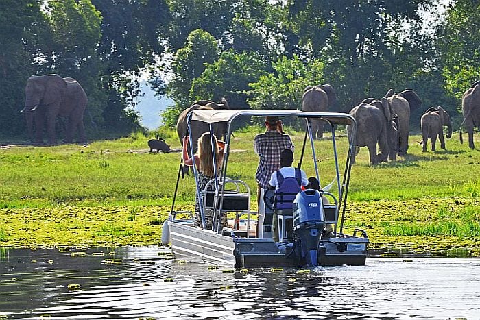 Murchison Falls game viewing by boat, Uganda safaris
