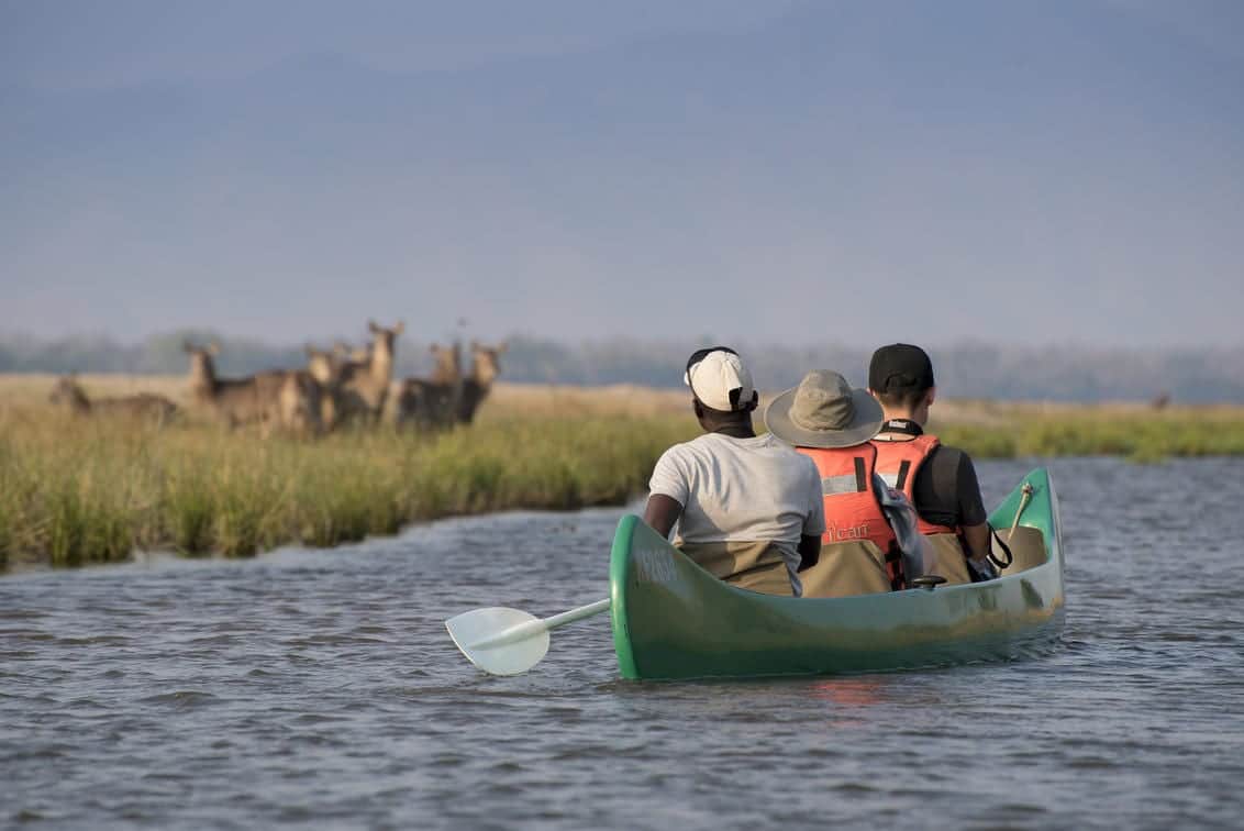 Reasons to enjoy a Zambia safari - canoeing on the Zambezi River