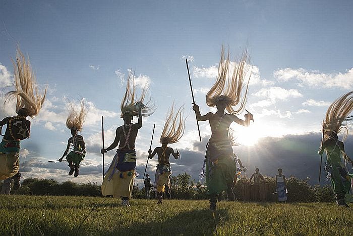 Intore dancers near Volcanoes National Park