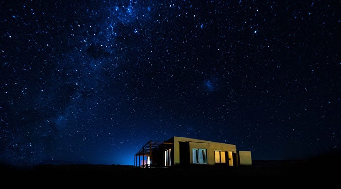 Cederberg Ridge Wilderness Lodge exterior at night