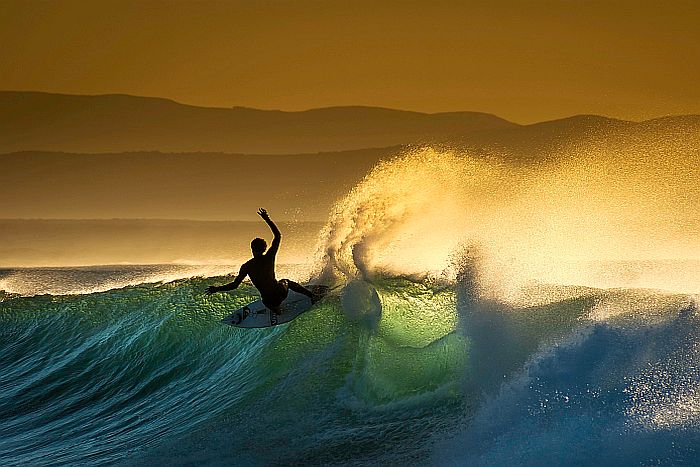 Jeffreys Bay surfer near Port Elizabeth