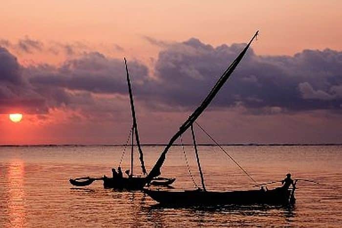 Kenya coast, Mombasa at sunset