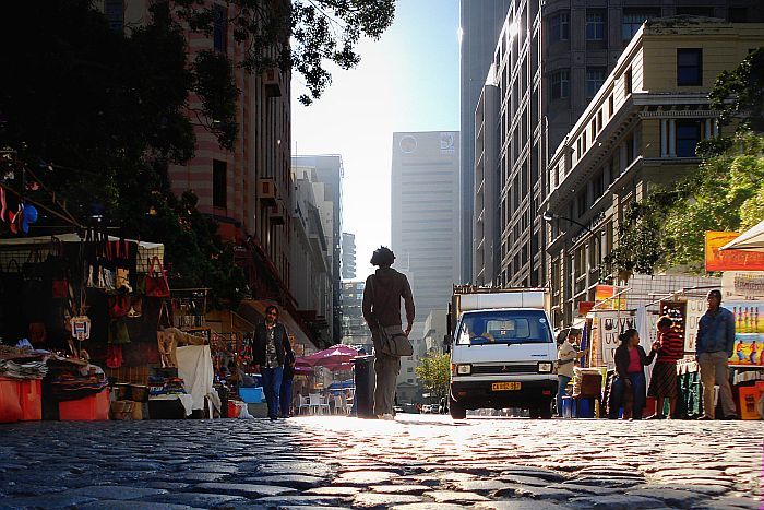 Greenmarket square at dawn, Cape Town city centre