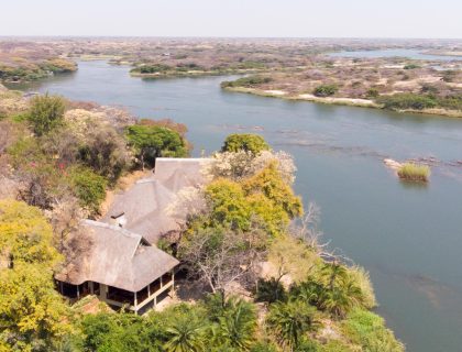 Arial view of the main lodge building