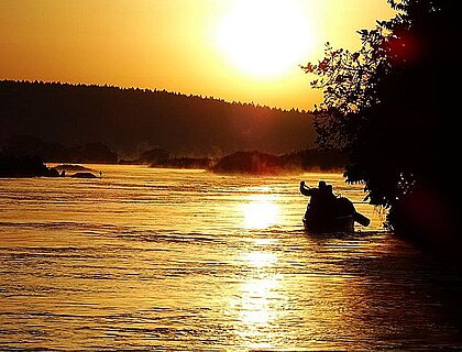 Kayaking at sunset