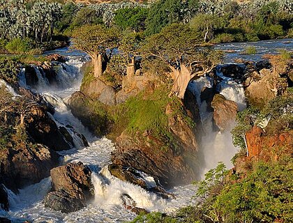 A small portion of the Epupa waterfalls in on the border of Angola and Namibia