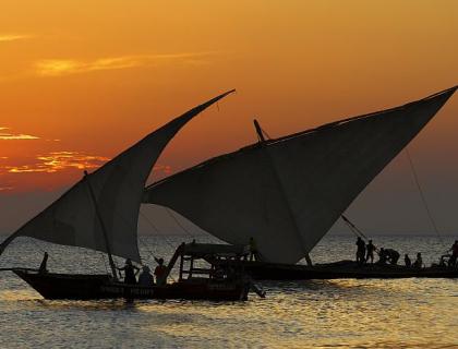 Zanzibar Honeymoon - Dhow sailing boats at sunset