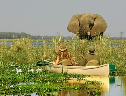 Zambia safari holidays - canoeing on Lower Zambezi