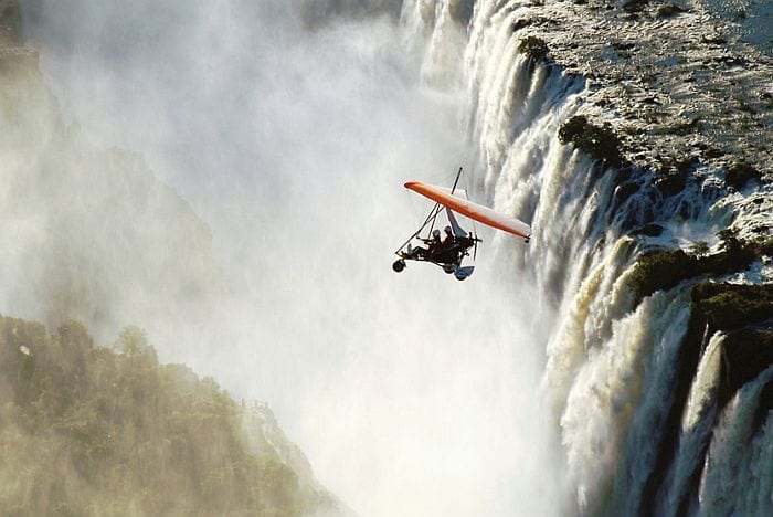Microlight flight over Victoria Falls
