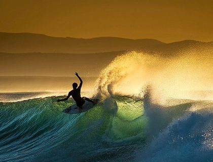 Jeffreys Bay surfer near Port Elizabeth