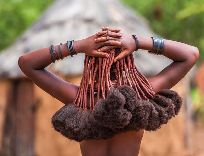 Skeleton Coast Namibia - Himba lady hairstyle