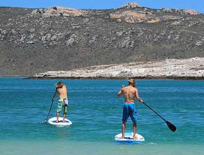 Stand-up paddle boarding, Langebaan, Cape West Coast