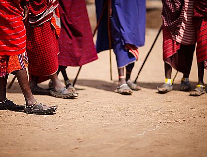 Masai Men dancing