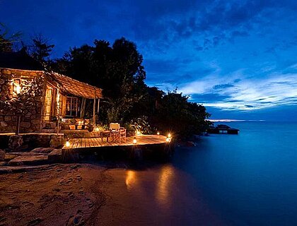 Lake Malawi Resorts- Kaya Mawa at night