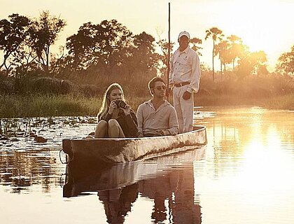 Okavango delat honeymoon, mokoro trip courtesy of Sanctuary Baines Camps