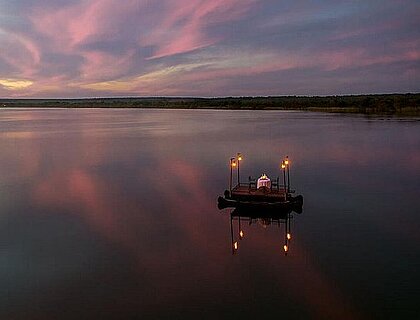 Private dinner at Tongabezi Lodge, courtesy of Tongebezi, photo by Christopher Rafferstedt