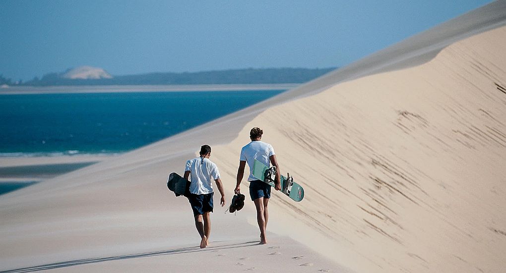 Sandboarding on the dunes of Bazaruto, courtesy of Anantara Bazaruto resort